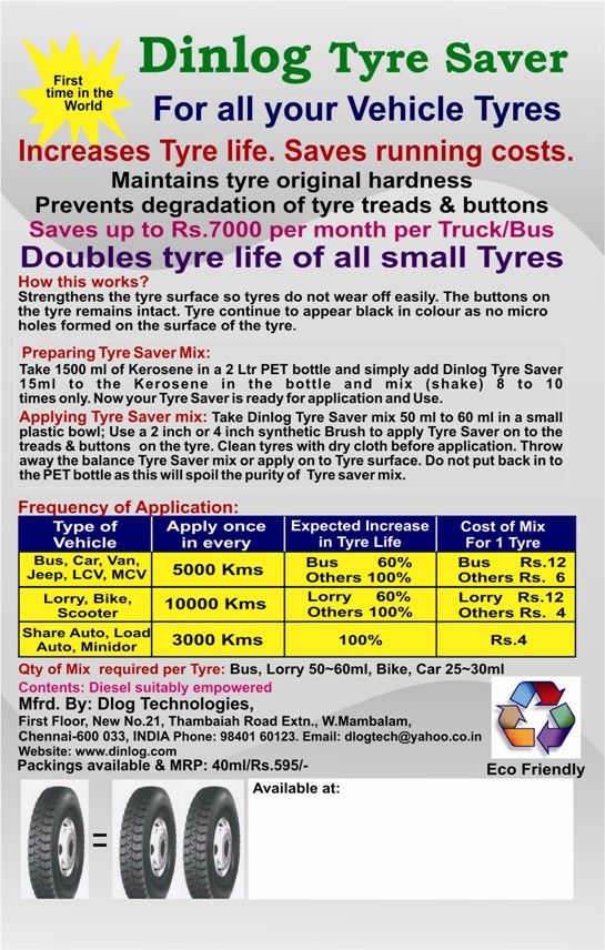 Tyre Saver Leaflet